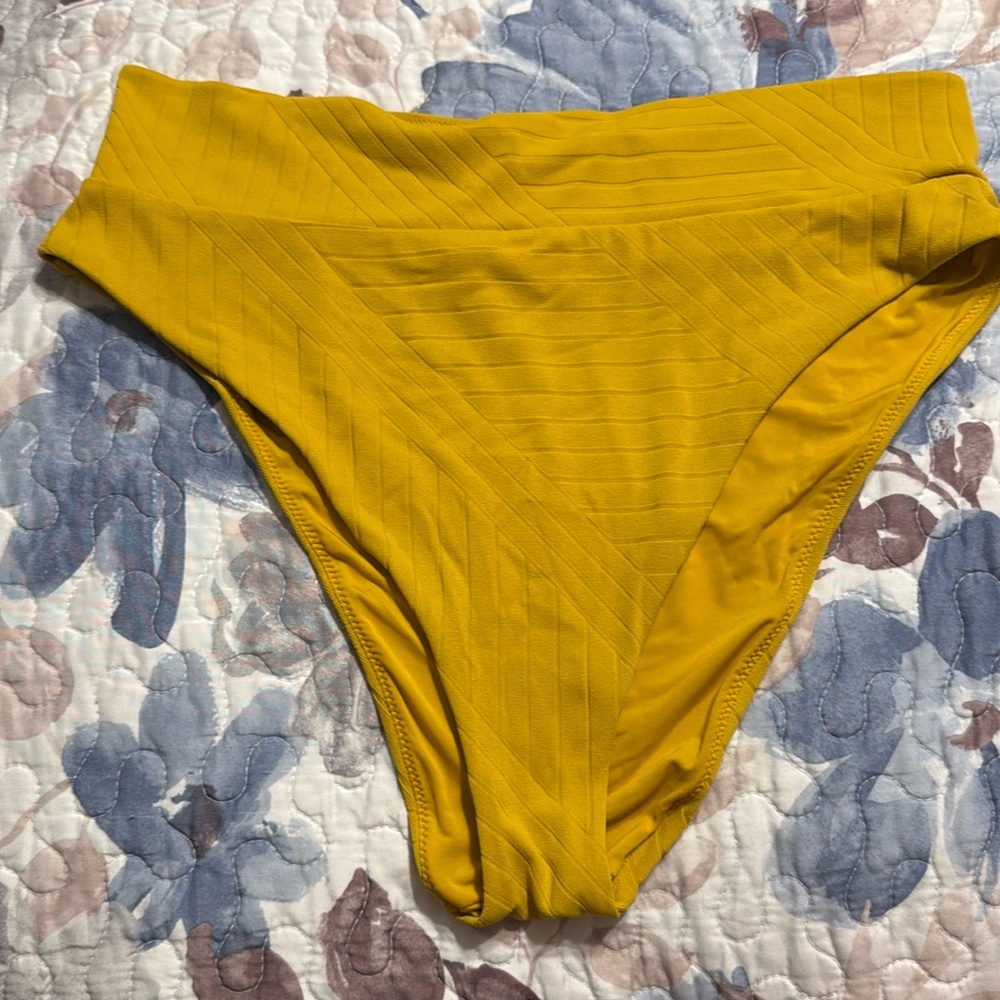 Aerie XO Ribbed High Cut Cheeky Bikini Bottom XL